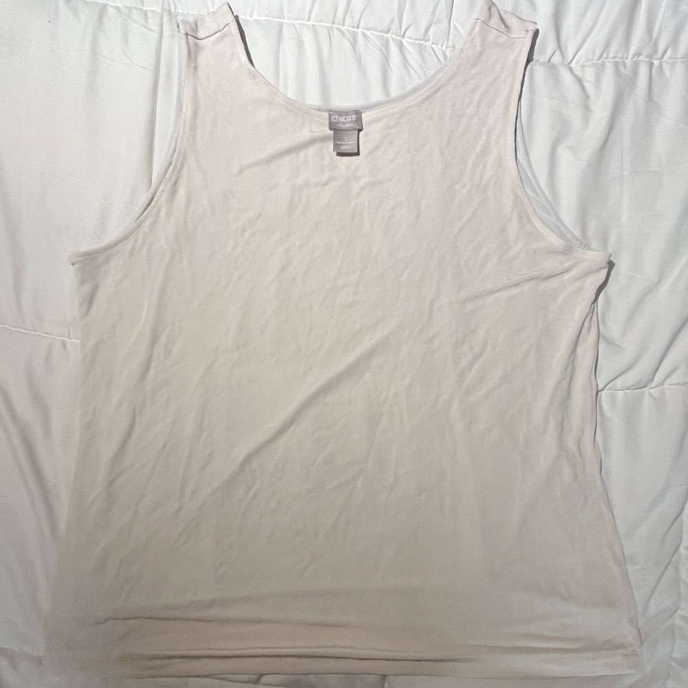 Chico’s 3 Travelers Tank Top in Cream Color. Gently Used. US Size 16/18
